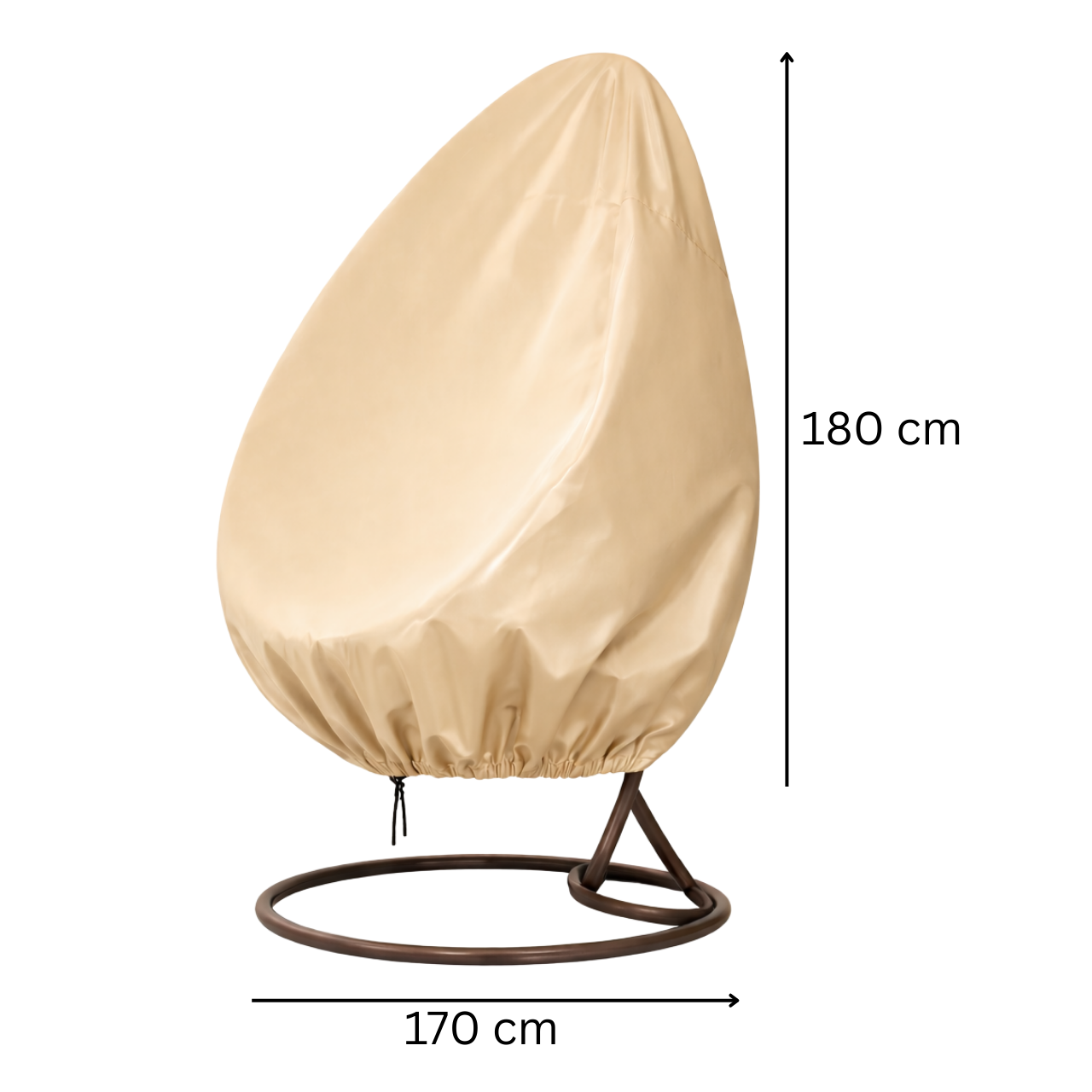Pokrowiec na fotel wiszący huśtawkę ogrodową osłona na kokon kosz wodoodporna beżowa - obrazek 6