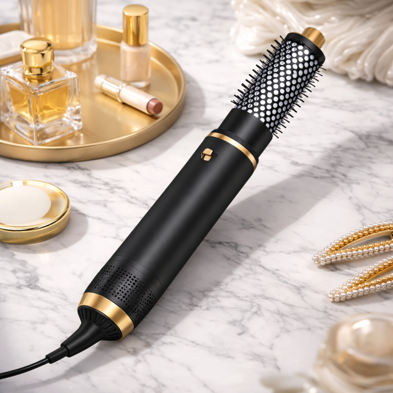 Suszarko lokówka do włosów szczotka prostująca zestaw 5W1 LivoStyler czarna - obrazek 7