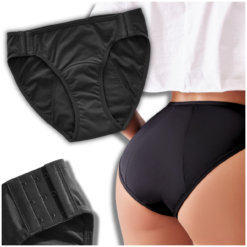 Majtki menstruacyjne chłonne wielorazowe odpinane 4 warstwowe czarne