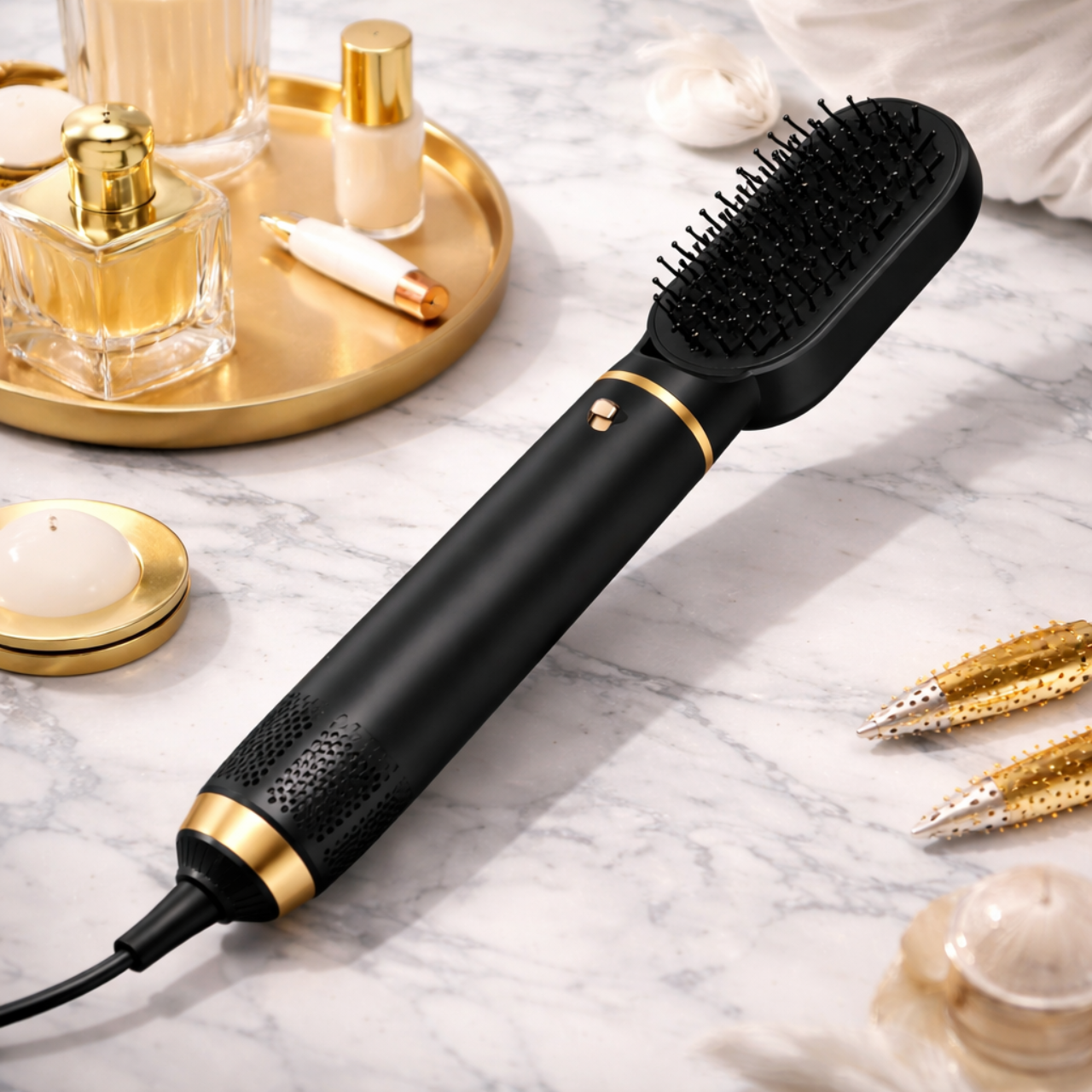 Suszarko lokówka do włosów szczotka prostująca zestaw 5W1 LivoStyler czarna - obrazek 6