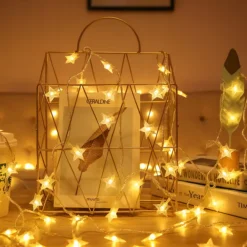 LAMPKI ŚWIĄTECZNE CHOINKOWE BOŻE NARODZENIE 10LED 1,6M NA BATERIE GWIAZDKI