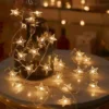 LAMPKI ŚWIĄTECZNE CHOINKOWE BOŻE NARODZENIE 10LED 1,6M NA BATERIE GWIAZDKI