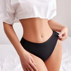 MAJTKI MENSTRUACYJNE CHŁONNE WIELORAZOWE ODPINANE 4 WARSTWOWE CZARNE XL