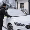 Mata antyszronowa osłona na przednią szybę samochodu lusterka limonkowe odblaski