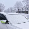 Mata antyszronowa osłona na przednią szybę samochodu lusterka limonkowe odblaski